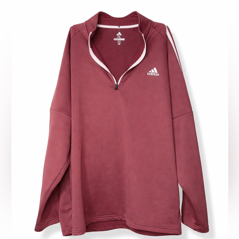 Adidas Golf Quarter Zip Pullover XL Mauve Pink Athletic Sweatshirt